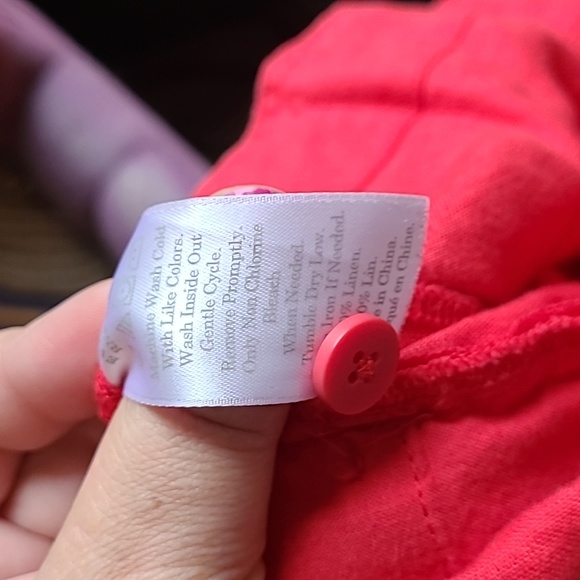 Everlane Red Linen Jumpsuit, size 10 - Picture 8 of 8